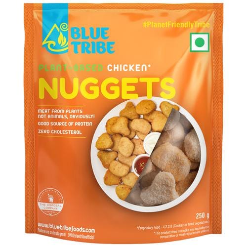 Blue Tribe Foods Plant Based Chicken Nuggets, Zero Cholesterol, 250 G