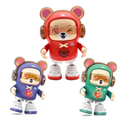 SHANAYA Dancing Swinging Bear Toys for Babies Toddlers with Lights Music Age 3-8 Years Old Battery Operated (Random Colour).