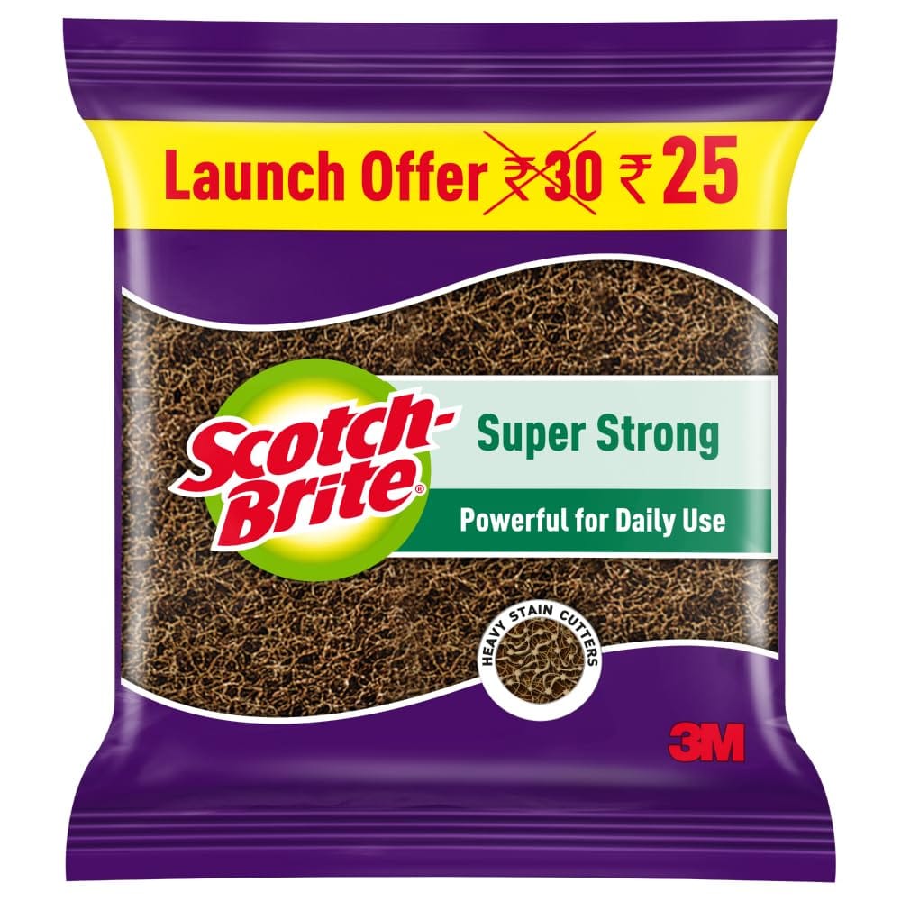 Scotch-Brite Super Strong Scrub Pad For Everyday Tough Stains (Replacement To Steel Scrubber For Kitchen)