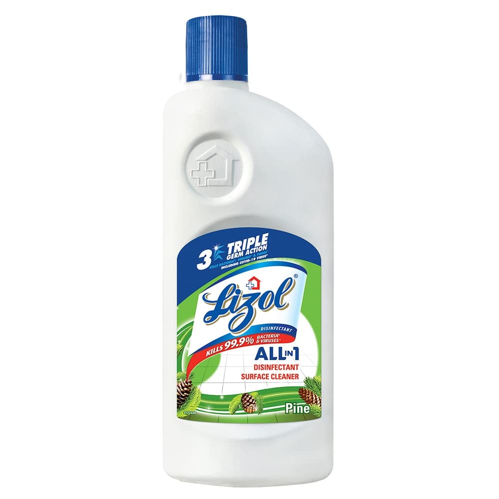 Lizol Disinfectant Surface & Floor Cleaner Liquid, Pine, Suitable For All Floor Cleaner Mops, Kills 99.9% Germs, 500 Ml