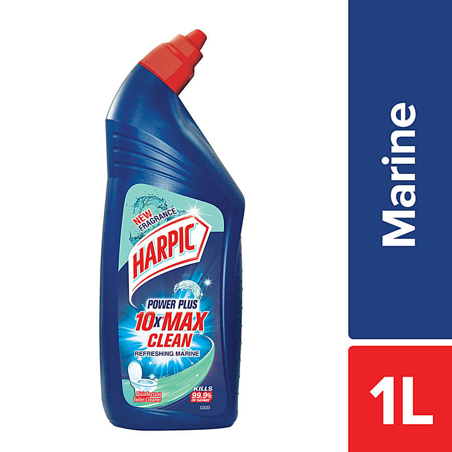 Harpic Disinfectant Toilet Cleaner Liquid - Marine - Removes Dirt & Stains - 1 L