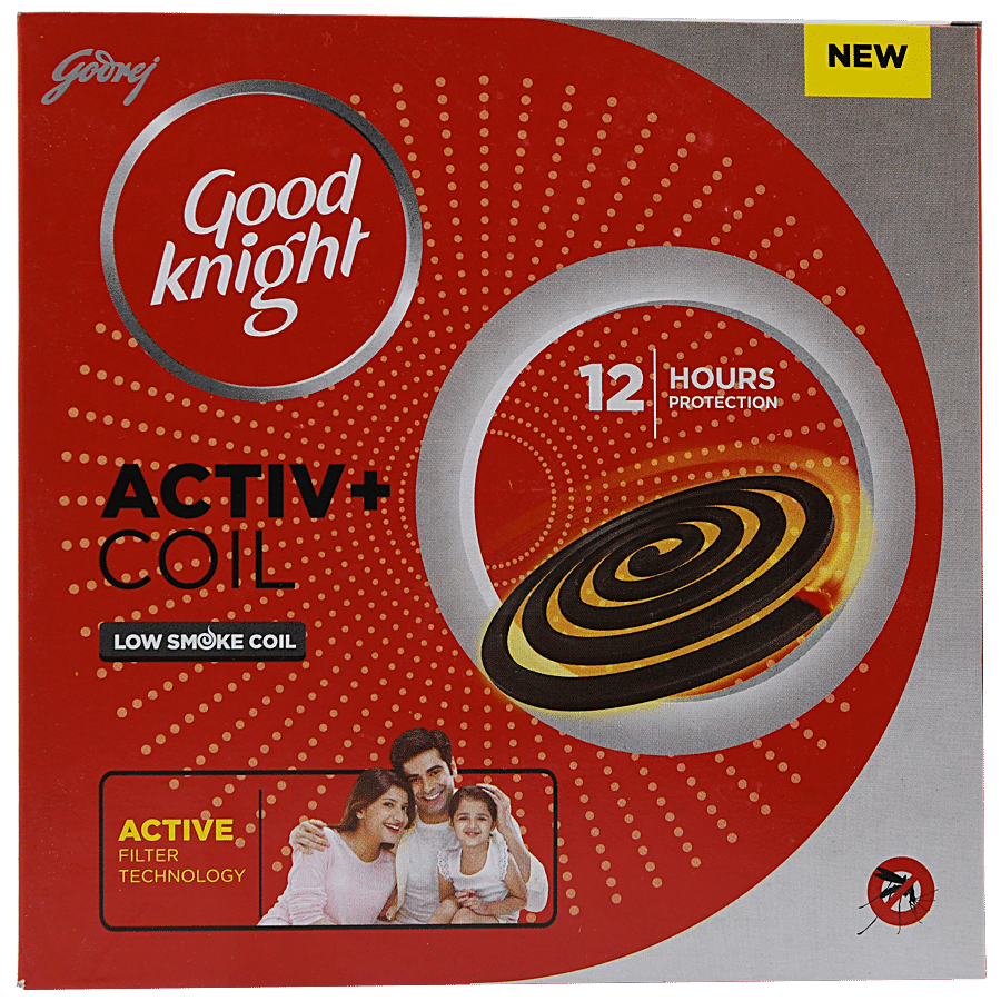 Good Knight Activ+ Low Smoke Mosquito Coil With Power Formula, 10 Coils