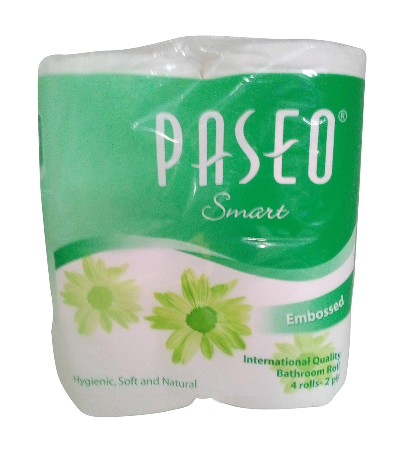 Paseo Smart Tissues, Embossed, 2 Ply, 4Rolls Pack