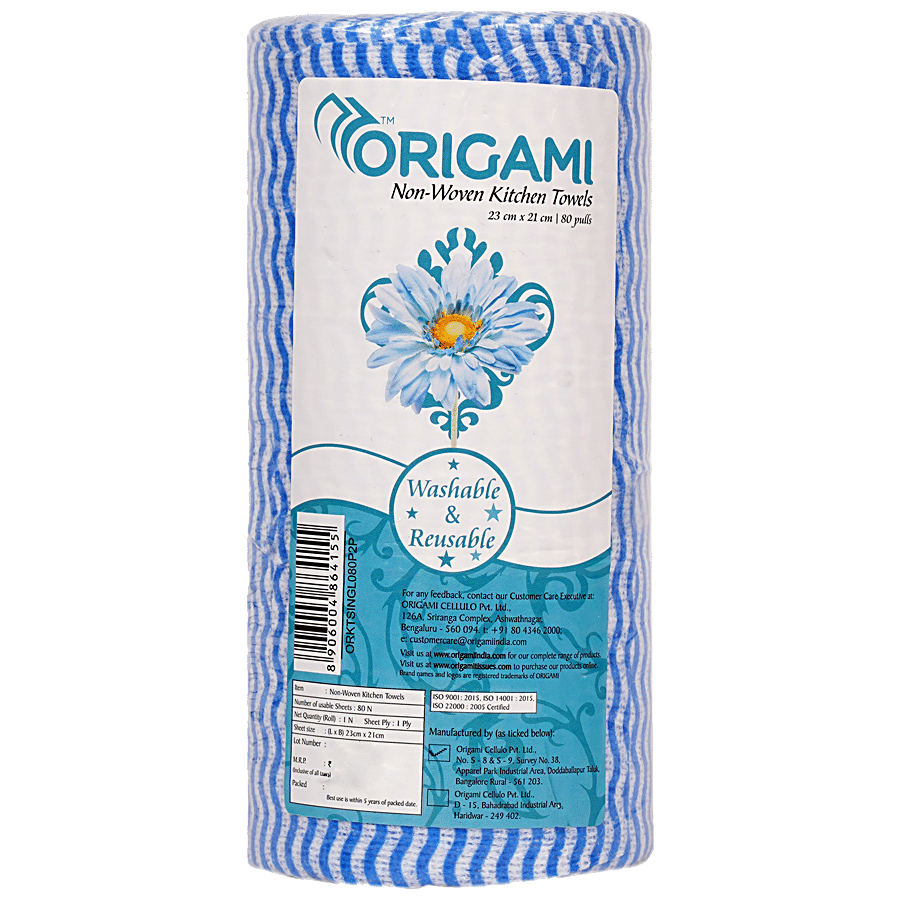 Origami Non, Woven Kitchen Towel, Washable, Reusable, 80 Pcs
