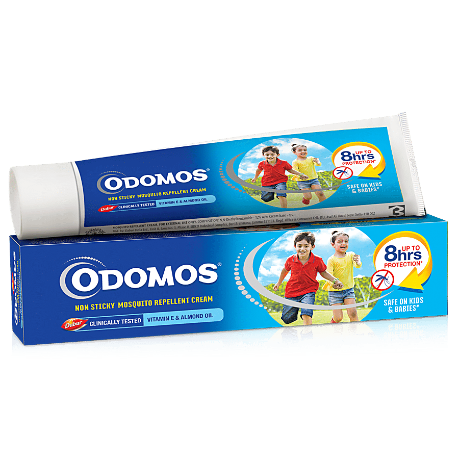 Odomos Cream, Non, Sticky Mosquito Repellent (With Vitamin E & Almond), 50 G Tube