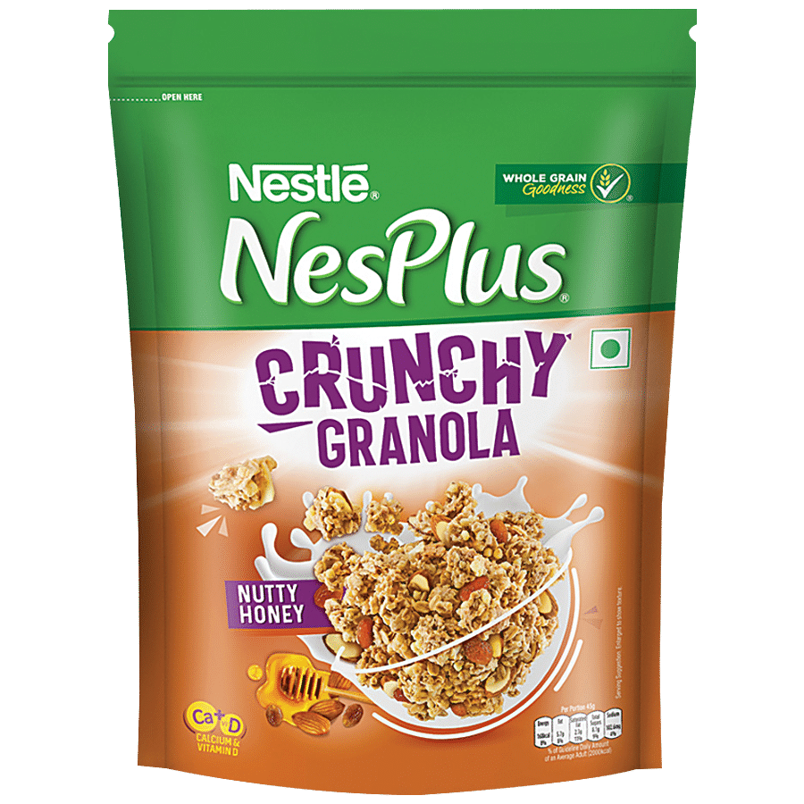 Nestle Nesplus Breakfast Cereal, Crunchy Granola With Nutty Honey, 235 G Pouch