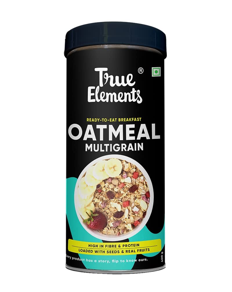 True Elements Multigrain Oatmeal, Overnight Oats With 37% Millets, Power Of Gluten Free Oats, Diet Food, Breakfast Cereal, 400G