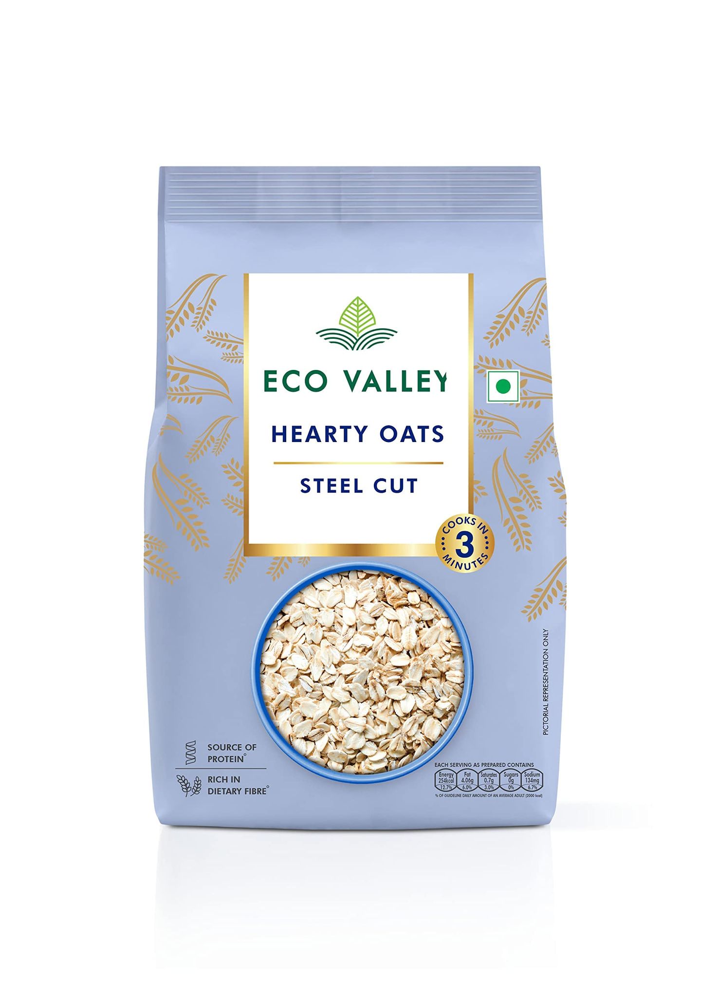 Weikfield Eco Valley Hearty Oats, 1 Kg, Rich In Protein And Fibre, 100% Natural Grain, Cooks In 3 Minutes