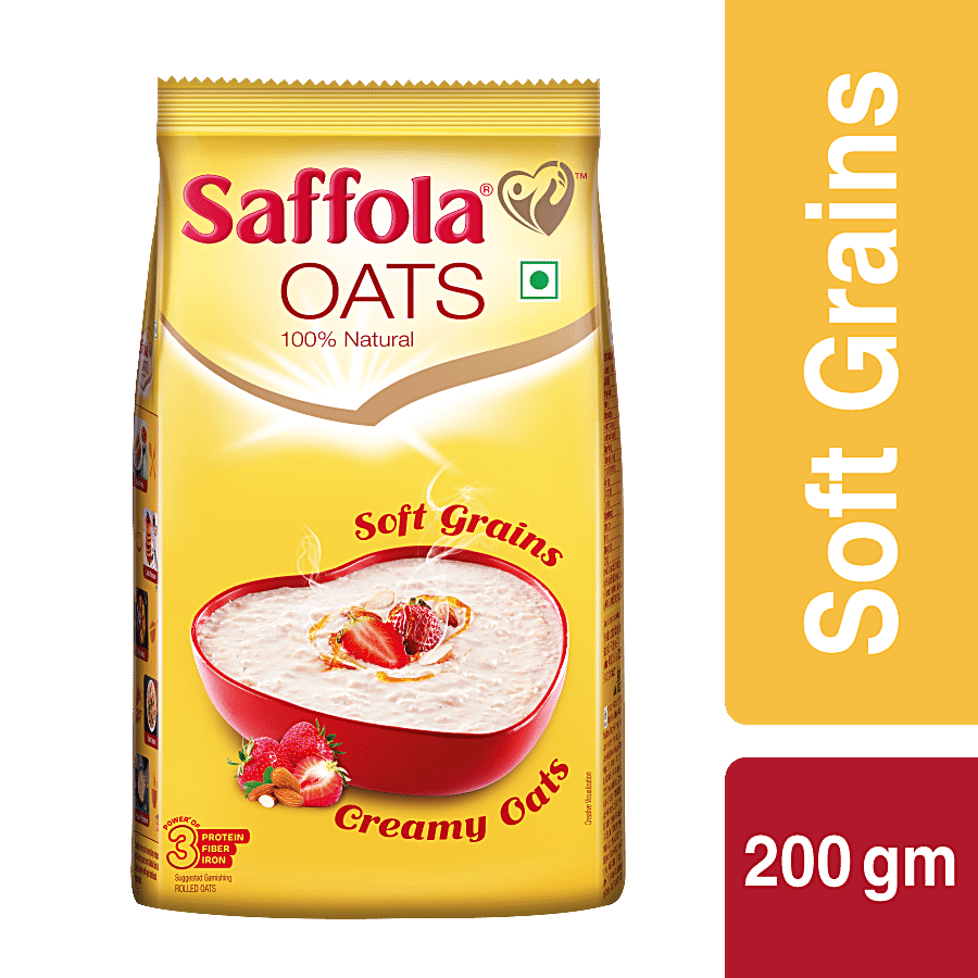 Saffola Oats, 100% Natural With High Protein & Fibre, Healthy Cereals, 200 G