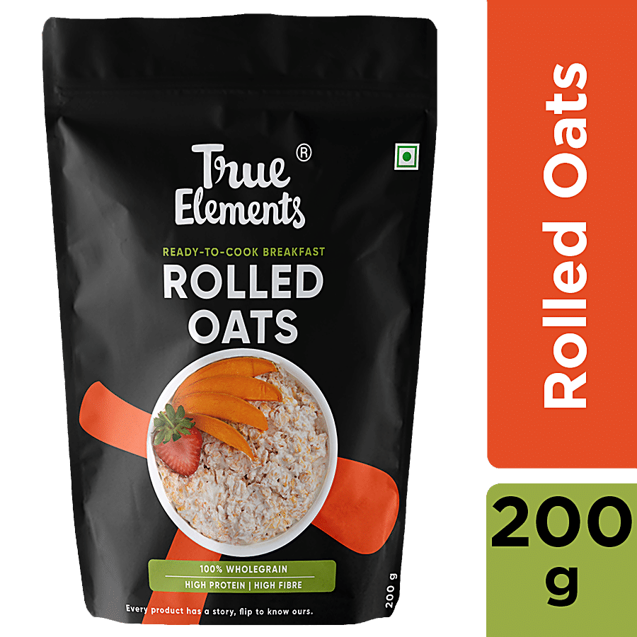 True Elements Rolled Oats, Gluten Free, High Protein & Fibre Breakfast, 200 G