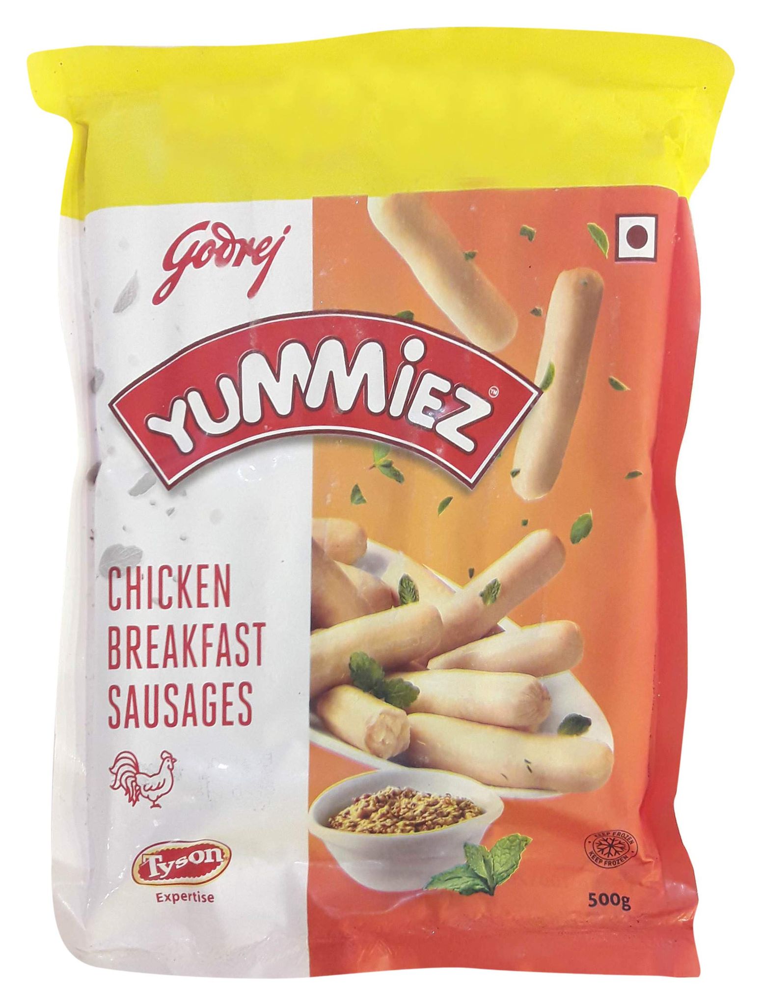 Godrej Yummiez Chicken Breakfast Sausage Pouch, 500 G