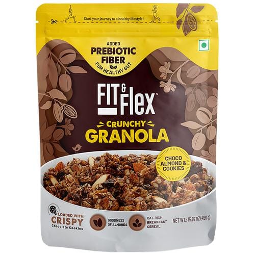 Fit & Flex Granola, Choco, Almond & Cookies, 450 G Pouch