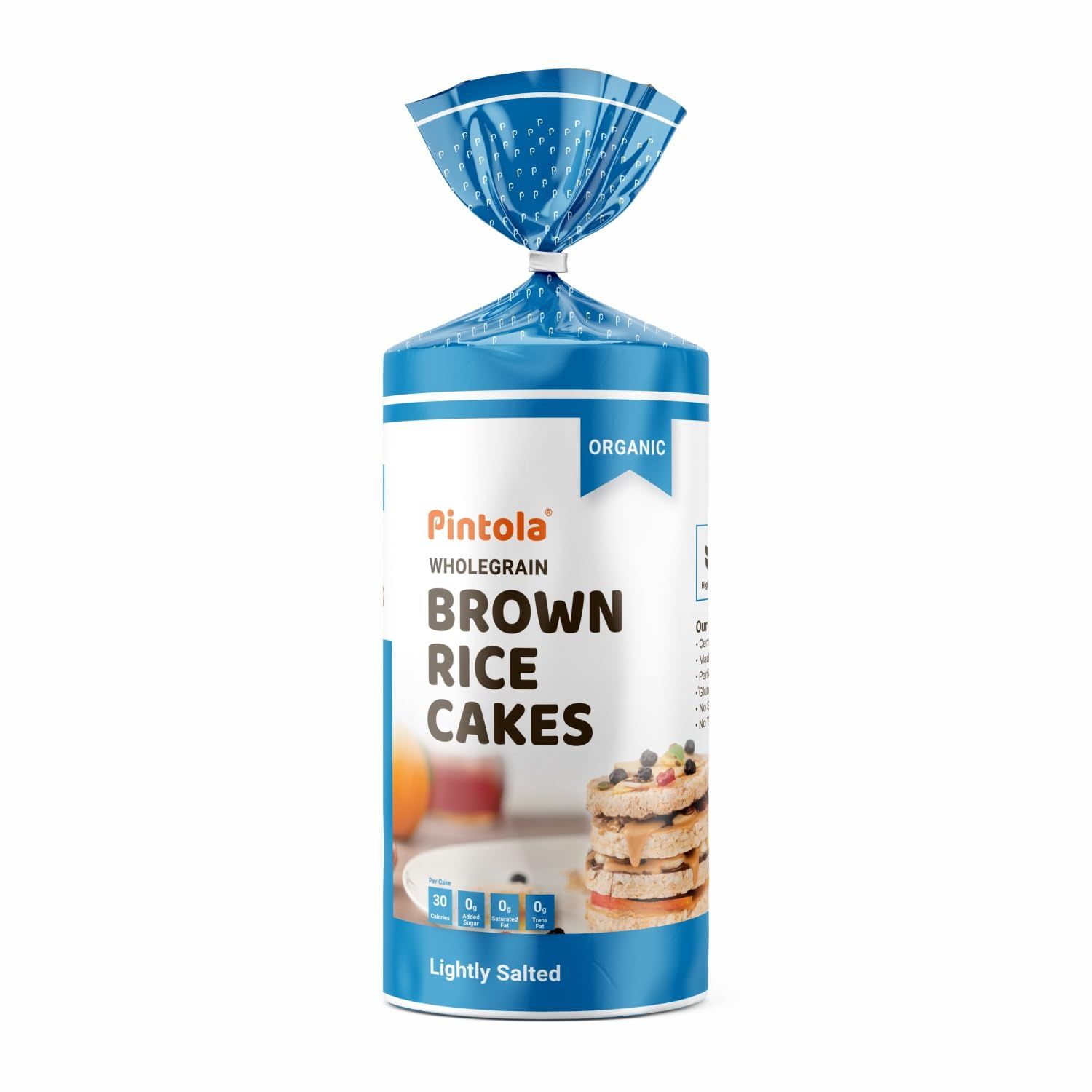 Pintola Organic Brown Rice Cake, All Natural Lightly Salted Gluten, Free Snack For Weight Loss, Made With 9 Wholegrains, Soy And Yeast, Free, Taste Best With Peanut Butter, Low Fat, 130 G
