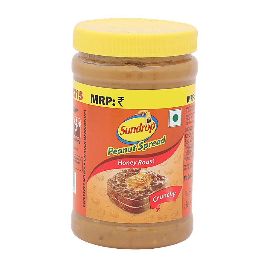 Sundrop Peanut Spread, Honey Roast, Crunchy, Spreads, 462 G Jar