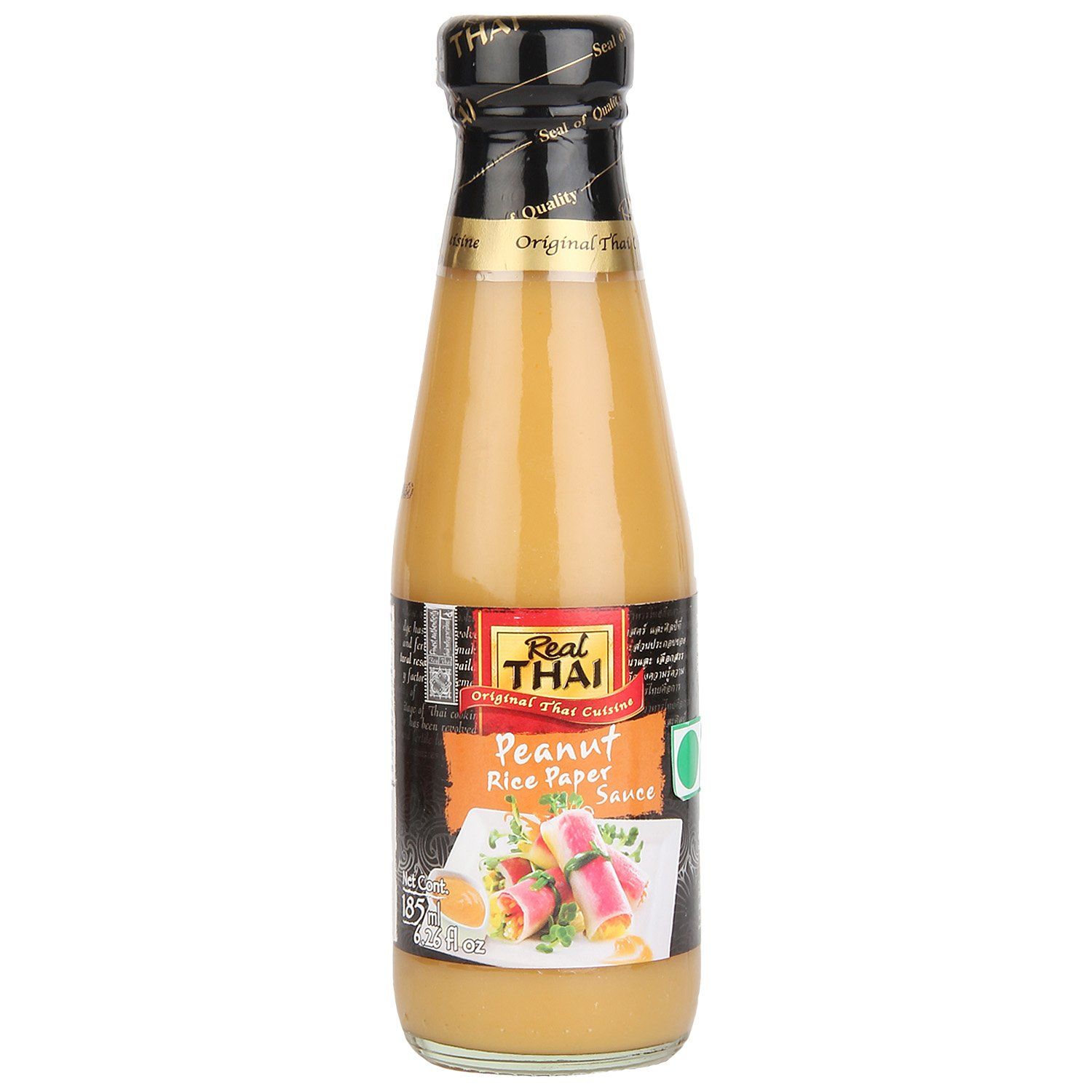 Real Thai Original Thai Cuisine Peanut Rice Paper Sauce, 6.26 Fl Oz, 185 Ml