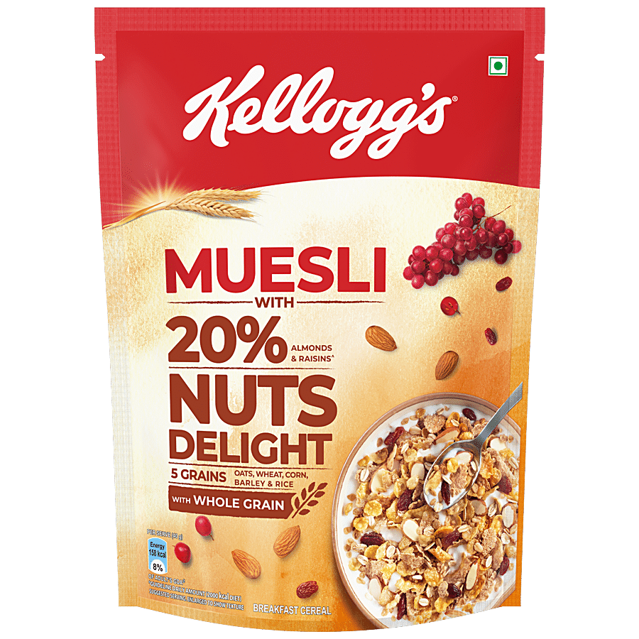 Kelloggs Muesli With 20% Nuts Delight, 500 G Pouch