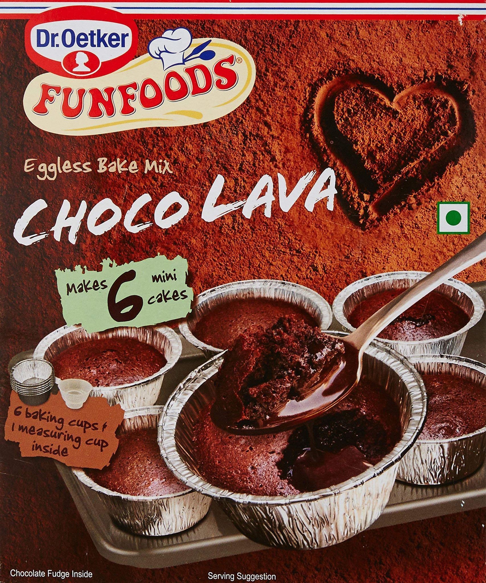 Dr. Oetker Funfoods Eggless Bake Mix Choco Lava, 320G, Makes 6 Cakes