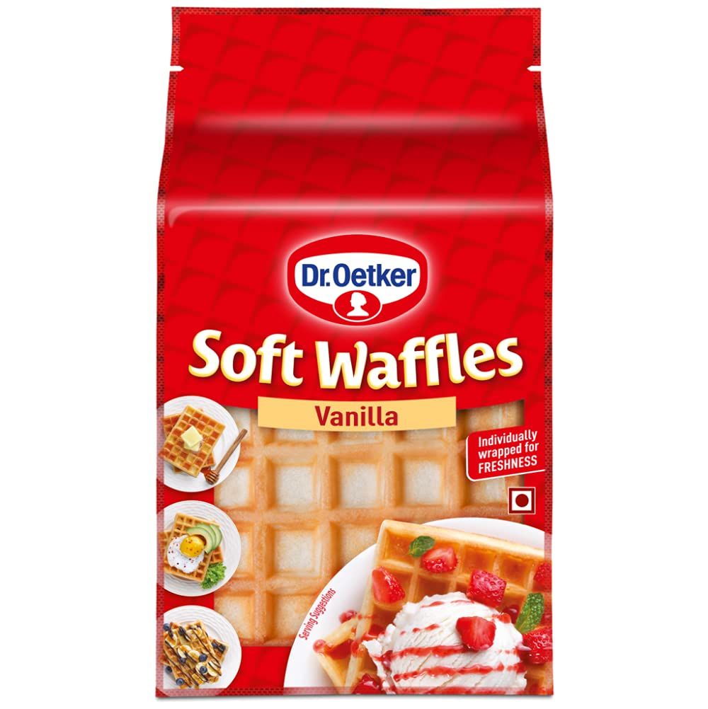 Dr. Oetker Funfoods Soft Waffles Vanilla, 252G, Vanilla, 6 Waffles