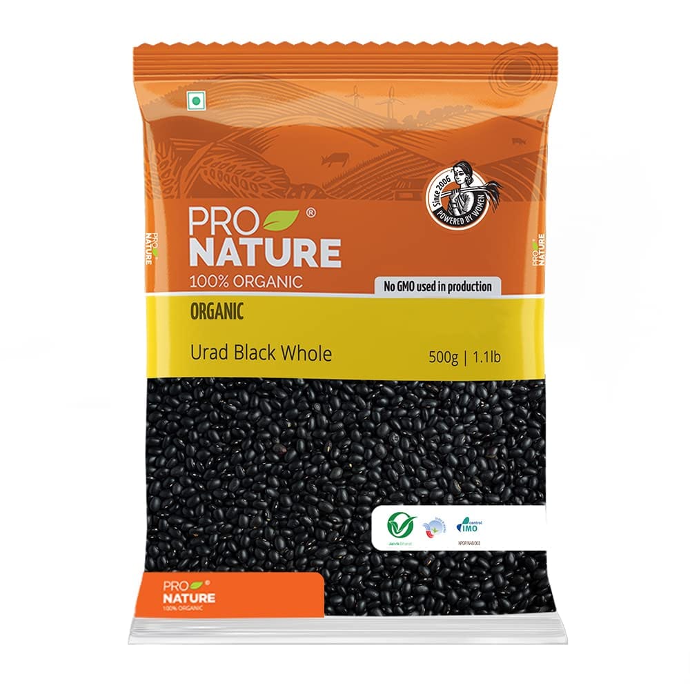 Pro Nature 100% Organic Urad Black Whole, 500G