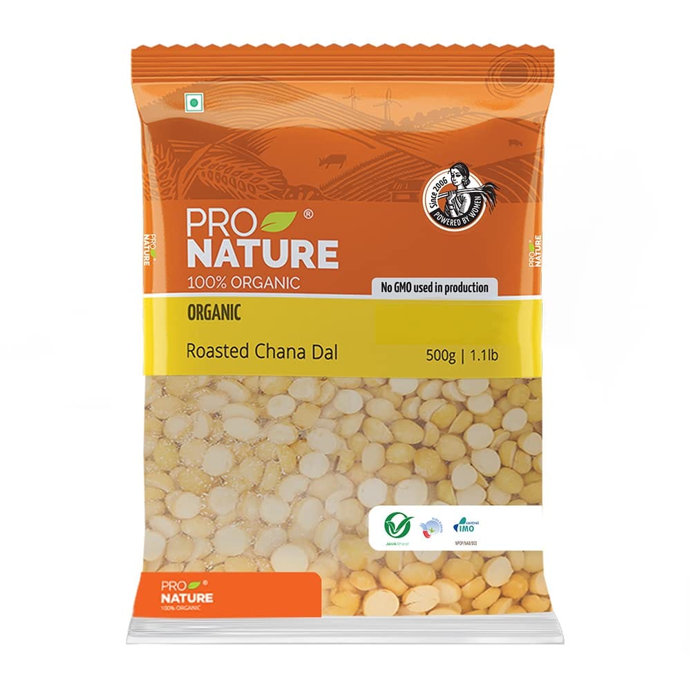 Pro Nature 100% Organic Roasted Channa Dal, 500G
