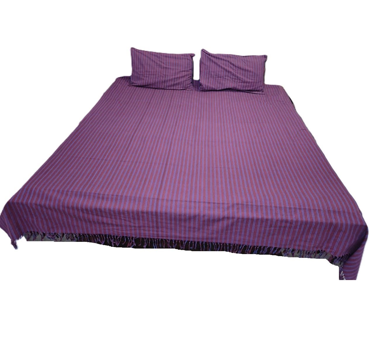 Dhaga Vishwas Ka Handloom Double Bed Sheet with Pillow Covers