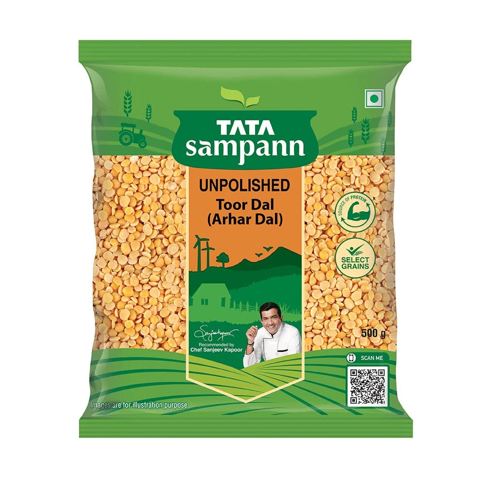 Tata Sampann Unpolished Toor Dal Arhar Dal, 500G