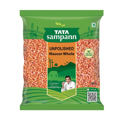 Tata Sampann Unpolished Masoor Dal Whole, 500G Tata Sampann Unpolished Masoor Dal Whole, 500G