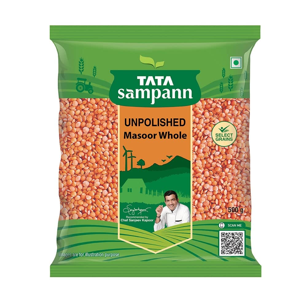 Tata Sampann Unpolished Masoor Dal Whole, 500G