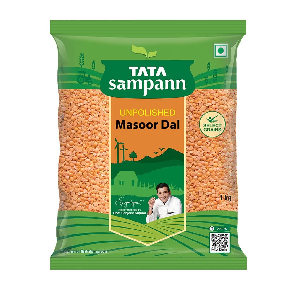 Tata Sampann Unpolished Masoor Dal Split, 1Kg
