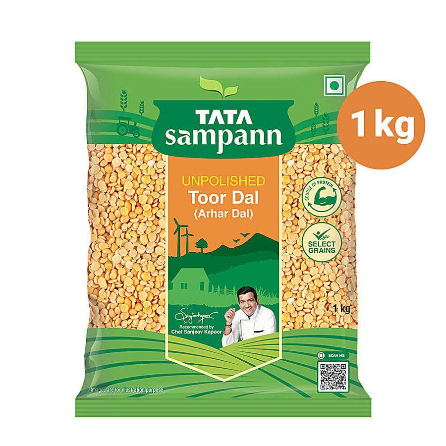 Tata Sampann Toor Dal/Togari Bele, 1 Kg Pouch