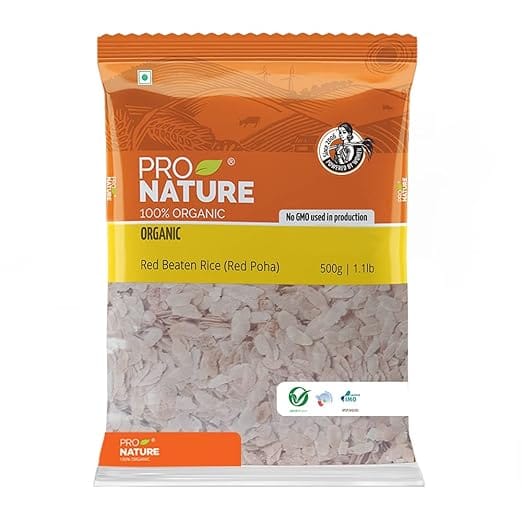 Pro Nature Red Beaten Rice Red Poha 500G