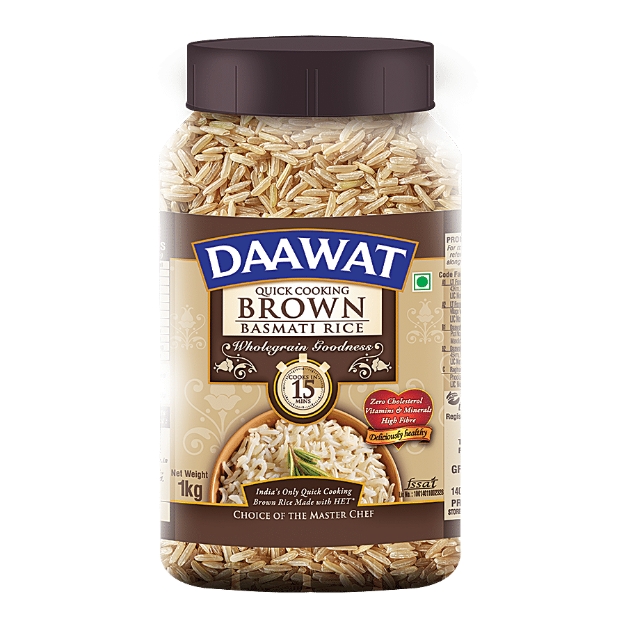 Daawat Basmati Rice/Basmati Akki, Brown (Quick Cooking), 1 Kg Jar