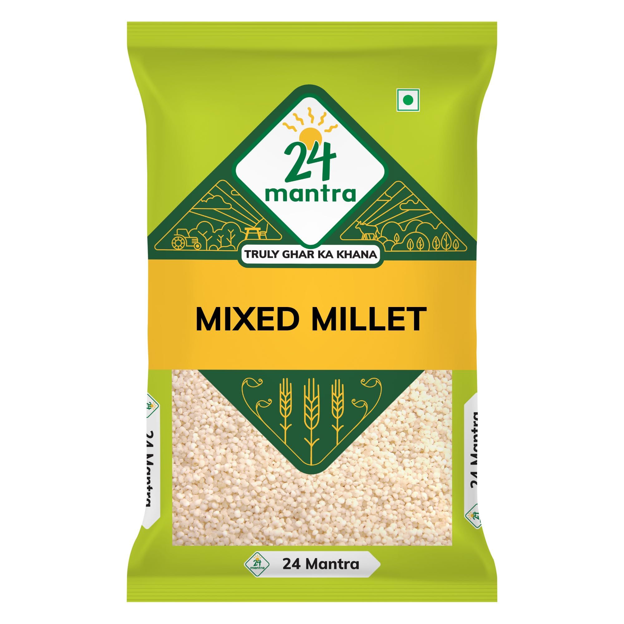 24 Mantra Mixed Millet, 500Gms, Pack Of 1, 100% Organic, Chemical Free & Pesticides Free, Gluten, Free