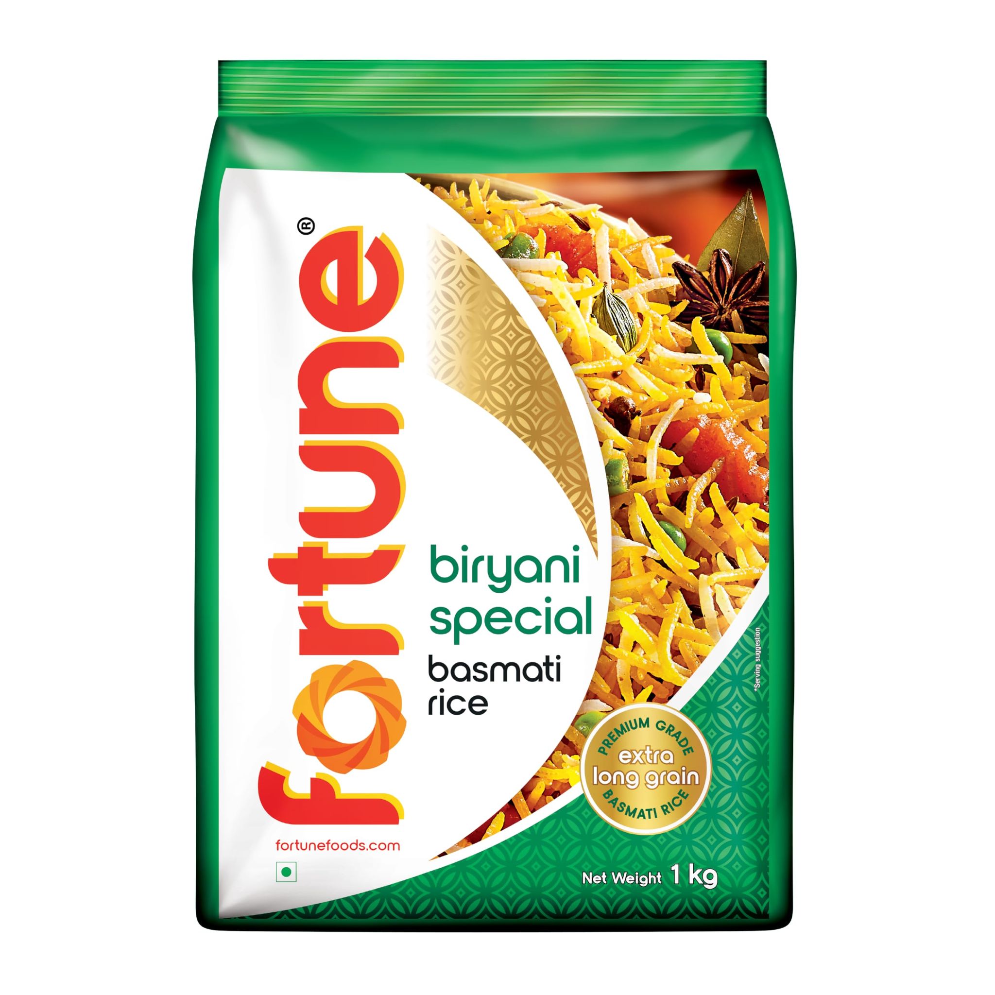 Fortune Biryani Special Basmati Rice, Extra Long Grain Basmati Rice, 1 Kg