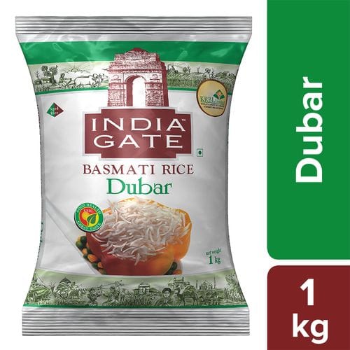 India Gate Basmati Rice/Basmati Akki, Dubar, 1 Kg Pouch