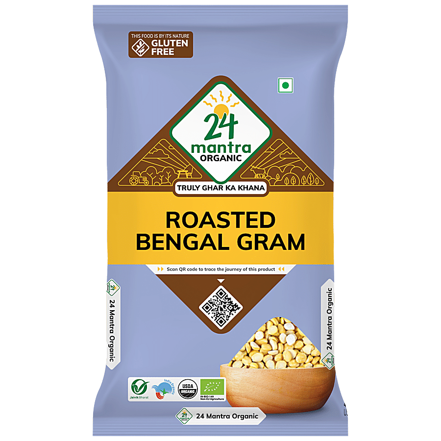 24 Mantra Organic Roasted Bengal Gram (Split), 500 G Pouch