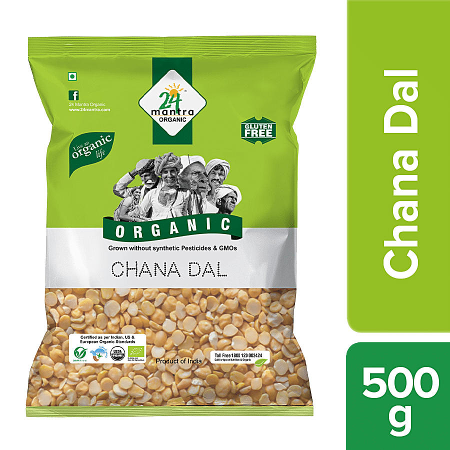 24 Mantra Organic Organic Chana Dal/Kadale Bele, 500 G Pouch