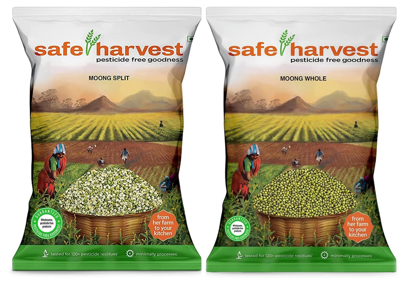 Safe Harvest Pesticide, Free Goodness Moong Dal, Vegan, Gluten Free, 1Kg