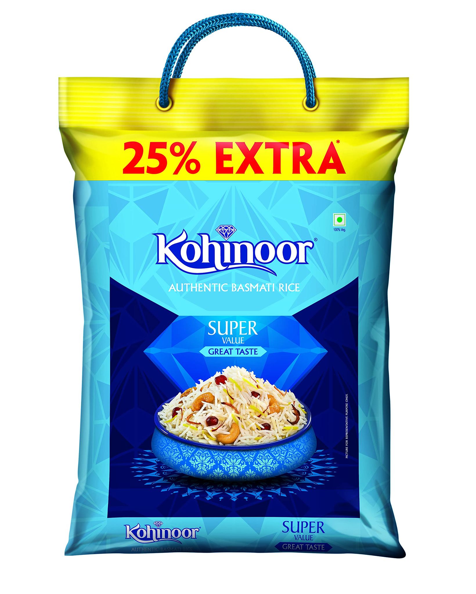 Kohinoor Super Value Basmati Rice 6.25 Kg, Authentic Basmati Rice