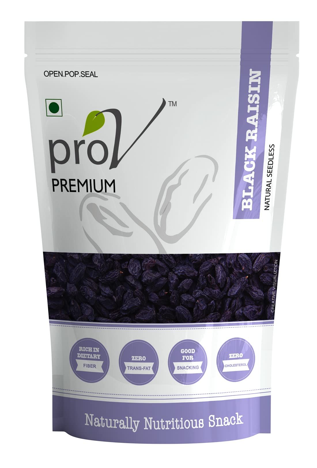 Prov Premium, Black Raisins, 250 Gm, High In Antioxidant, Naturally Sweet And Tasty|Energy Booster, Chef Sanjeev Kappor's Choice Brand