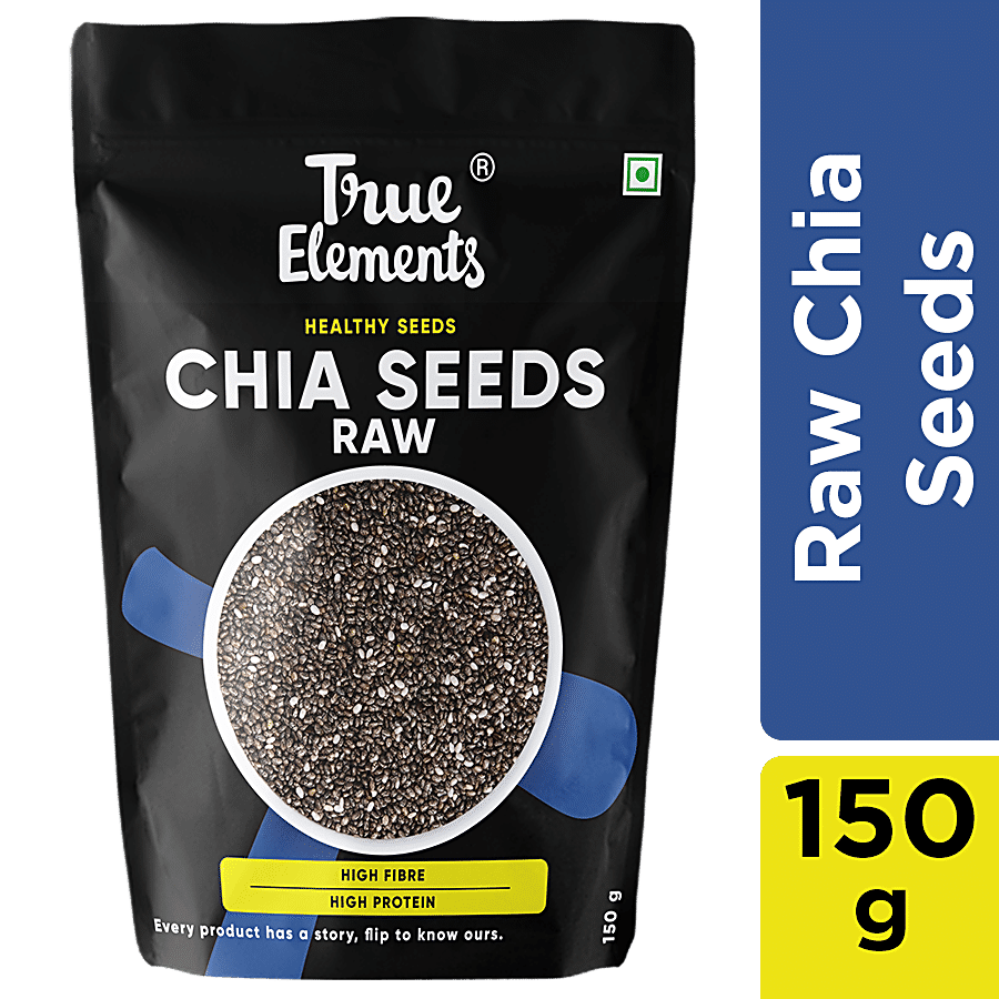 True Elements Raw Chia Seeds, May Help In Weight Loss, Rich In Omega 3, Zinc & Fibre, 150 G