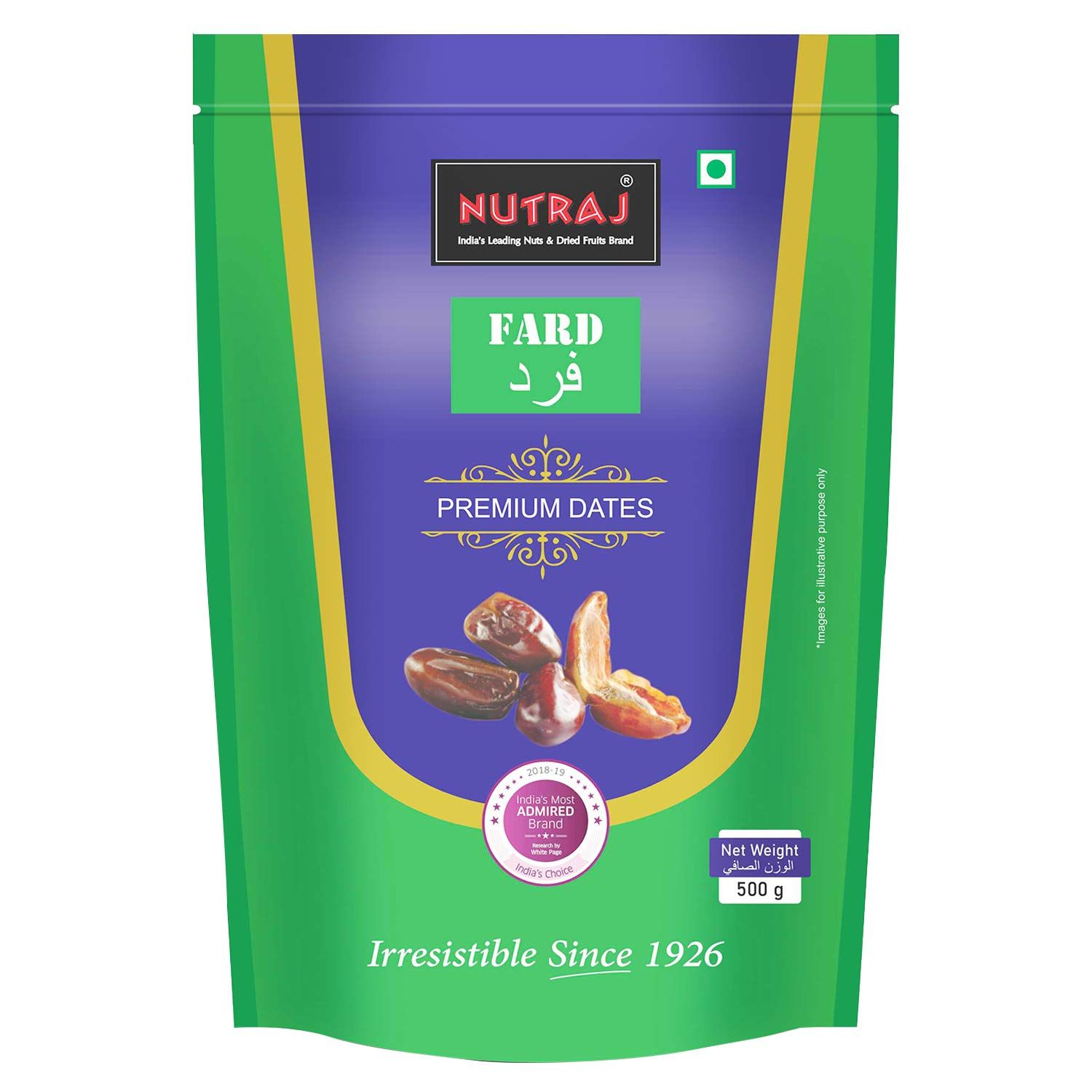 Nutraj Fard Premium Imported Black Dates, Healthy & Nutritious Snacks, No Added Preservatives, Fresh & Authentic, Khajur, Khajoor Dry Fruits |Natural Sweetener (Pack Of 1, 500G X 1