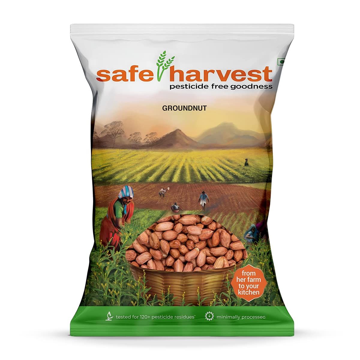 Safe Harvest Pesticide, Free Dried Groundnut, Natural & Delicious, 500G