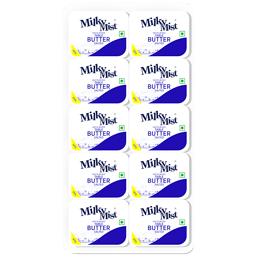 Milky Mist Table Butter Chiplet, Instant Nutritional Boost, Rich Creamy Texture, 100 G (10 Units X 10 G Each)