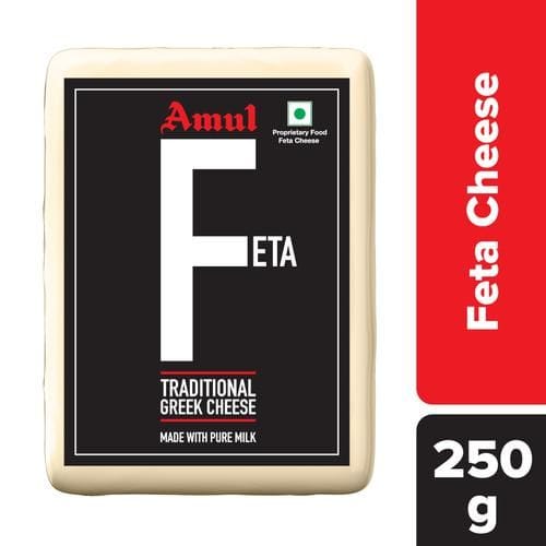 Amul Feta Cheese Block, Traditional Greek Cheese, Made With Pure Milk, 250 G