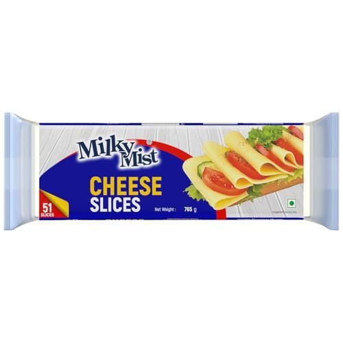 Milky Mist Cheese Slices, Great Taste, Rich In Vitamin A, Calcium, 765 G (51 Pcs)
