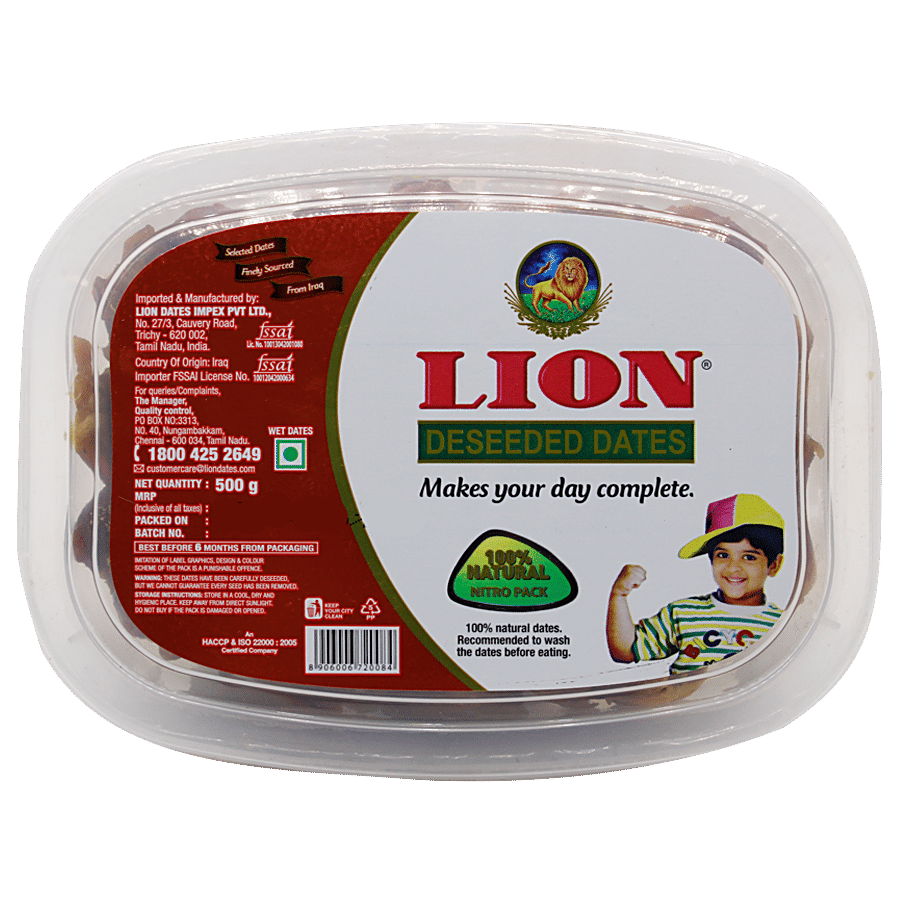 Lion Dates/Kharjura, Deseeded, 500 G Cup