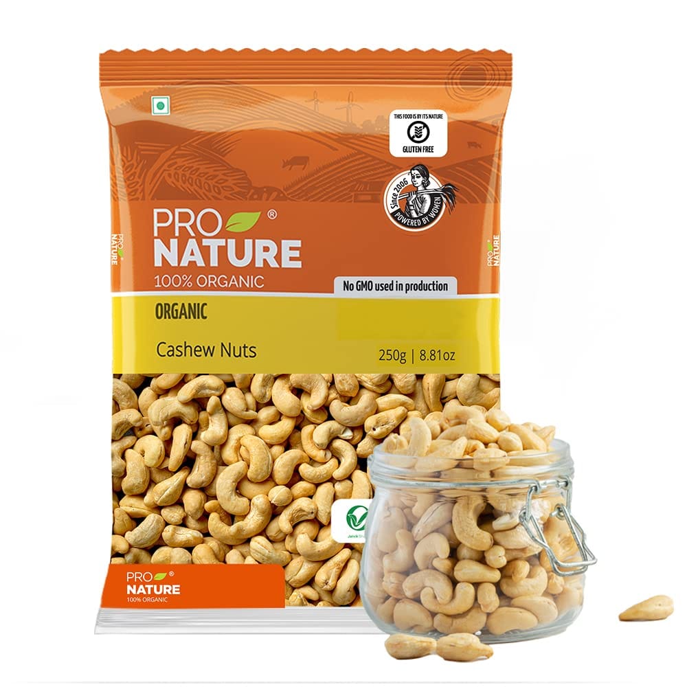 Pro Nature 100% Organic Cashew Nuts, 250G
