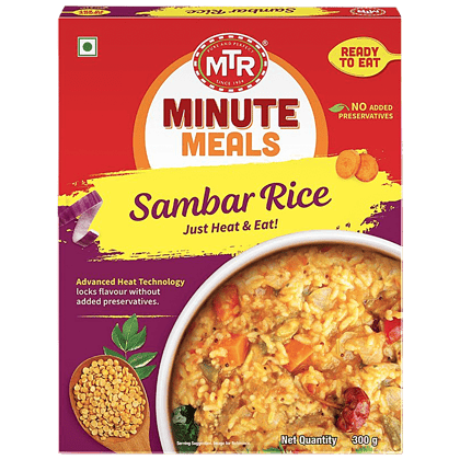 Mtr Ready To Eat, Sambar Rice, 300 G Carton Mtr Ready To Eat, Sambar Rice, 300 G Carton