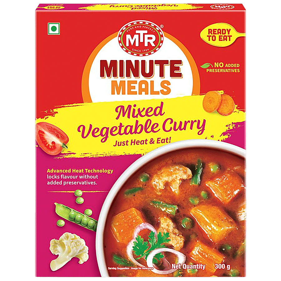 Mtr Ready To Eat, Mixed Vegetable Curry, 300 G Carton